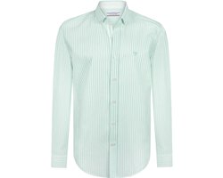 Felix Hardy Gestreepte Overhemd - Overhemden - 97% Katoen Heren Groen - Xl
