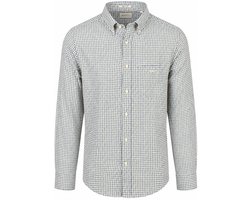 Gant Overhemd Flanel Ruit Blauw - Maat L - Heren - Overhemden Casual