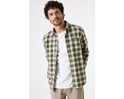 GARCIA Heren Effen Overhemd Groen Lange mouw