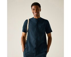 Heren Lovrey overhemd met korte mouwen en zwarte kraag