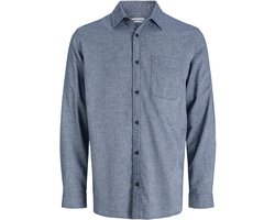 Jack & Jones Heren Overhemd JJECLASSIC MELANGE SHIRT bequem Blauw S Volwassenen