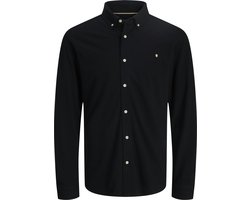 Jack & Jones Overhemd Jprblublake Pique Detail L/s Shirt 12284463 Black Mannen Maat - L