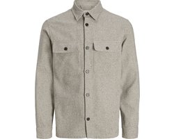 Jack & Jones Overhemd Jprrayle Melange Solid L/s Overshirt 12286840 Ermine Mannen Maat - XXL
