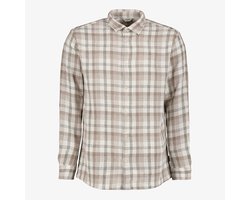 JJ REBEL heren overhemd geruit beige - Maat XL