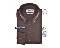 Ledûb longsleeve polo bruin