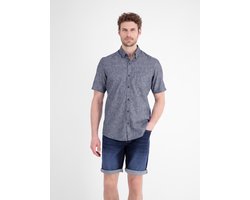 LERROS Overhemd met korte mouwen, effen, van onderhoudsvriendelijke materiaalmix , Maat: XXXL , Kleur: CLASSIC NAVY , 60% polyester, 40% katoen