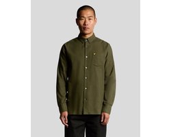 Lyle & Scott Plain Flannel Shirt - met lange mouwen - Heren Donkergroen - Maat L