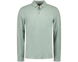 New Zealand Auckland Poloshirt Polo Long Sleeve 25gn200 1797 Soft Green Melange Mannen Maat - XL