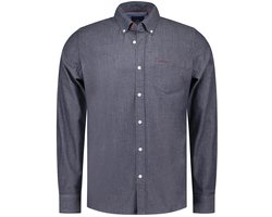 NZA - Blauw katoenen overhemd stretch