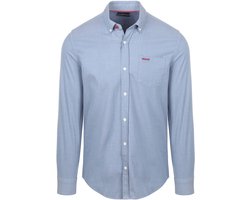 NZA - Blauw katoenen stretch overhemd