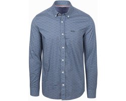 NZA - Blauwe katoenen overhemd met print