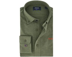 NZA overhemd knitted groen Riley button-down collar