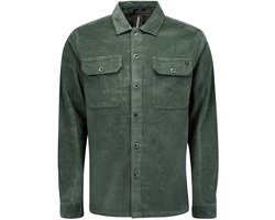 Overshirt met knoopsluiting in velvetstof