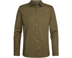 Petrol Industries - Heren Effen Overhemd Door County - Groen - Maat L