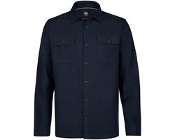 Petrol Industries - Heren Effen Overhemd met Lange Mouwen Aurora - Blauw - Maat S