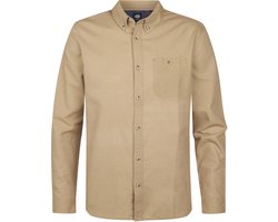 Petrol Industries - Heren Effen Overhemd Two Rivers - Bruin - Maat XL