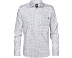 Petrol Industries - Heren Overhemd met all-over print Zenith - Wit - Maat XXXL
