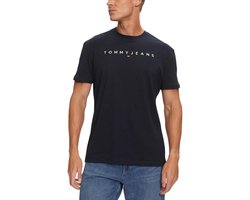 Printed Cotton Short Sleeve T-Shirt - Blue Shirts