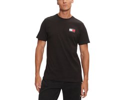 Printed Short Sleeve Round Neck T-shirt - Black Shirts