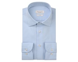 Profuomo Blauw two ply twill overhemd strijkvrij