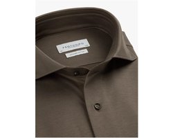 Profuomo Japanese Knitted Overhemd Bruin - Maat 42 - Heren - Overhemden Formeel