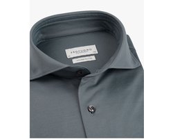 Profuomo Japanese Knitted Overhemd Denim Blue - Maat 44 - Heren - Overhemden Formeel