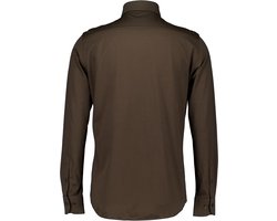 Profuomo Japanese Knitted Overhemd Donkerbruin - Maat 39 - Heren - Overhemden Formeel
