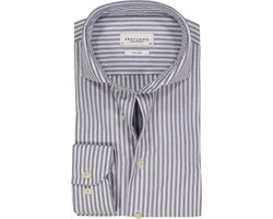 Profuomo Overhemd Peached Stripes Flanel Blauw - Maat 40 - Heren - Overhemden Formeel