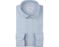 Profuomo slim fit heren overhemd - Oxford - blauw - Strijkvrij - Boordmaat: 39