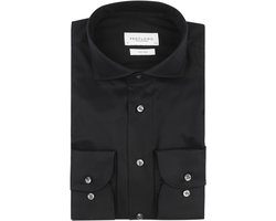 Profuomo Twill Overhemd Zwart - Maat 40 - Heren - Overhemden Formeel