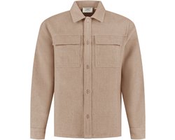 Pure Path Overhemd Regular Fit Flannel Overshirt 25030201 Taupe Mannen Maat - XL