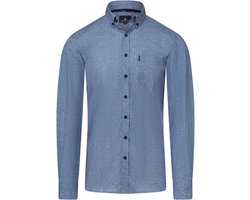 State Of Art Overhemd Print Blauw - Maat L - Heren - Overhemden Casual