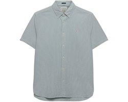 Superdry Overhemd Classic Seersucker Ss Shirt M4011102a Cream/green Mannen Maat - S