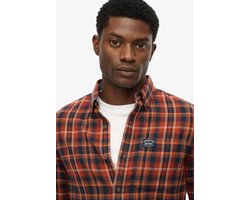 Superdry Overhemd L S Cotton Lumberjack Shirt M4011017a Logger Chek Orange Mannen Maat - XL