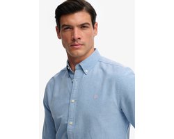 Superdry Overhemd Preppy Oxford Ls Shirt M4011100a Sky Blue Chambray Mannen Maat - M
