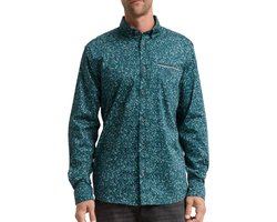 Tom Tailor - Lange mouw overhemd - Heren - L - Groen - Katoen - 1047340