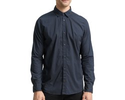 Tom Tailor - Lange mouw overhemd - Heren - XXL - Blauw - Katoen - 1048444