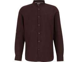 WE Fashion Heren Easy care regular fit overhemd van linnenmix