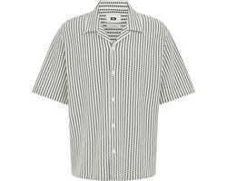 WE Fashion Heren gebreid overhemd met structuur