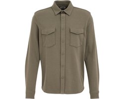 WE Fashion Heren gebreid smart overshirt van katoenmix