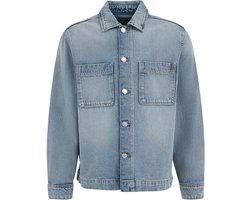 WE Fashion Heren regular fit denim overshirt