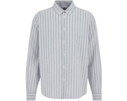 WE Fashion Heren regular fit overhemd van linnenmix