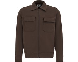 WE Fashion Heren regular fit overshirt met rits en borstzakken