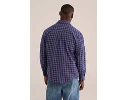 WE Fashion Heren relaxed fit flannelen overhemd met ruit