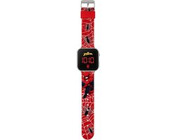 Accutime - LED Watch Spider-Man - Kinderhorloge Met LED Display Voor Datum en Tijd - Rood