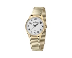 ATRIUM Horloge - Dames - Analoog - Goudkleurig - Flexibele maat door Edelstalen Rekband (18cm) - 5 Bar - Duidelijk - Quartz - A49-60