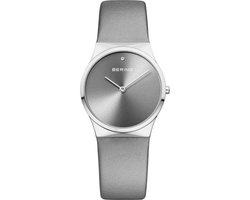 BERING 12130-609 - Horloge - Satijn/leer - Zilverkleurig - Ø 30 mm