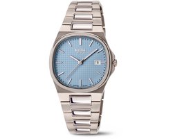 Boccia Titanium 3348-01 Dames Horloge - Saffierglas - Zilverkleurig - 31 mm breed - Quartz - Vouw/Vlindersluiting - 5 ATM (douchen)