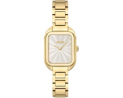 BOSS HB1502684 BALLEY Dames Horloge - Mineraalglas - Staal - Goudkleurig - 35 mm breed - Quartz - Vouw/Vlindersluiting - 3 ATM (spatwater)