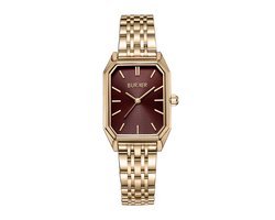 BURKER Isabell Horloge Dames - Rechthoekig - Goud Burgundy - Schakelband - 36 mm